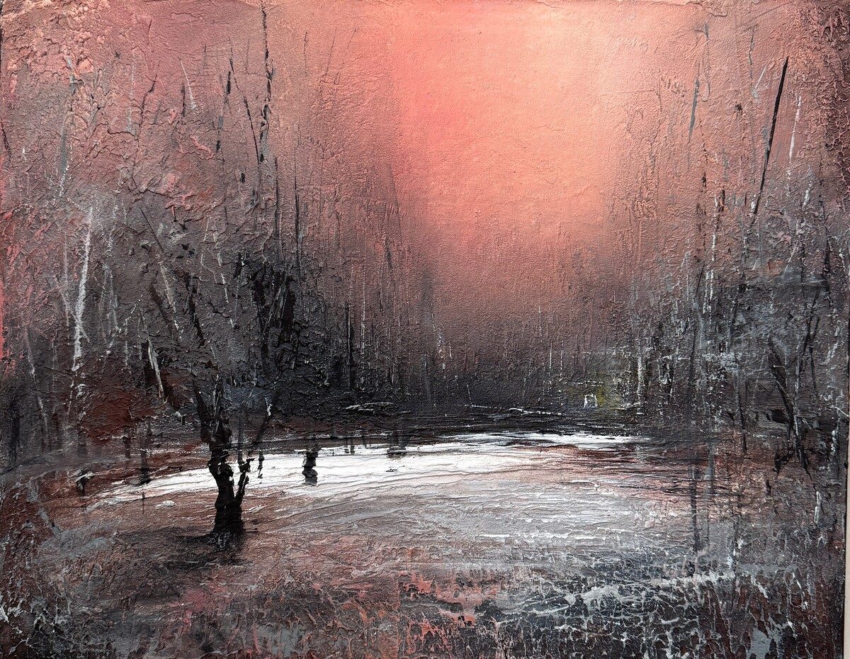 Картина «Мерцающий сад» — фактурная живопись, школа «Вне границ»